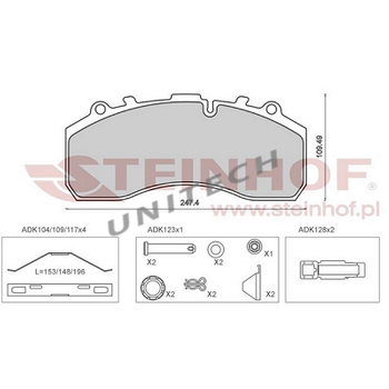 SM448-Z Brzdové destičky Iveco Mercedes Scania BPW Bowa Auwarter